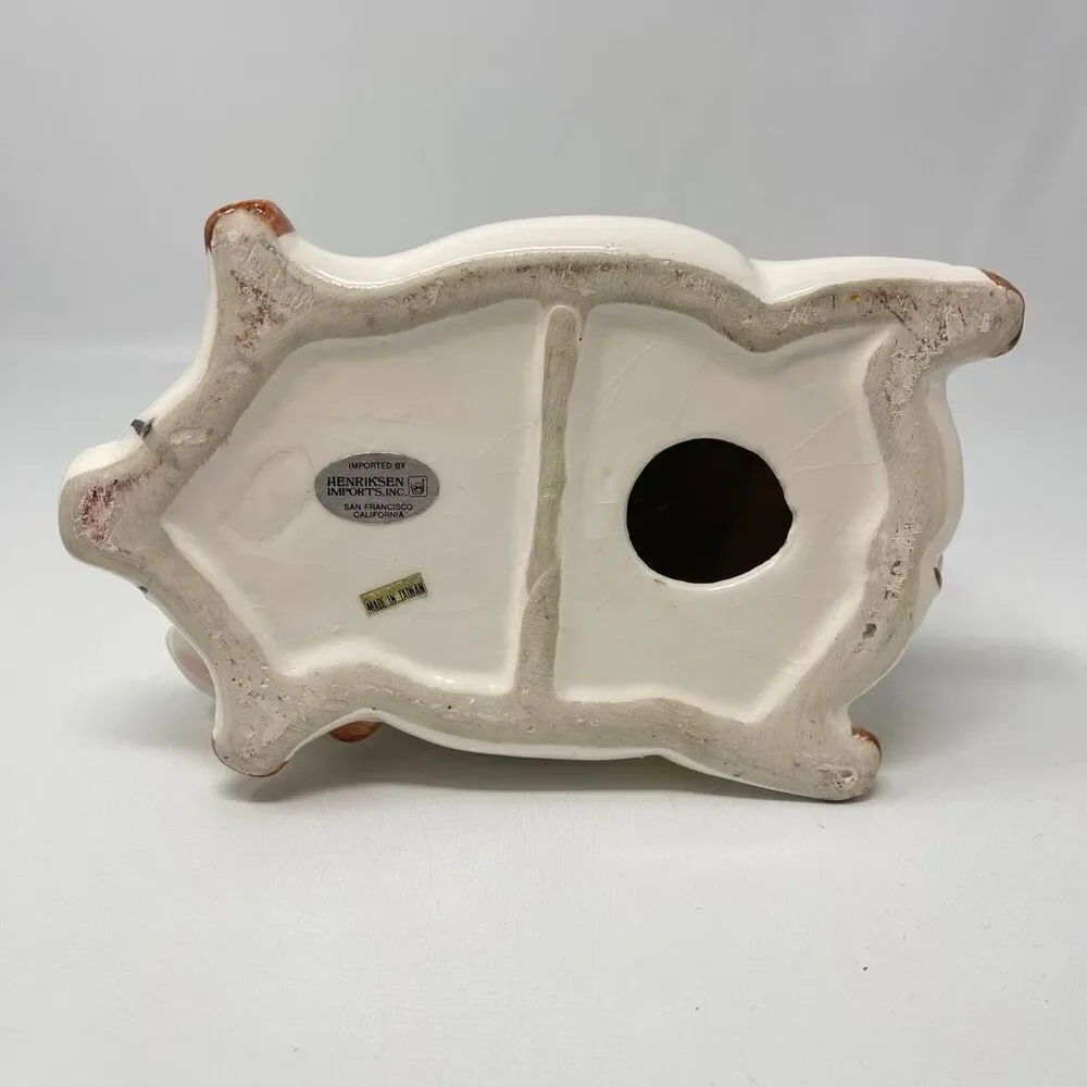 4 Pig High Ceramic Pile Pokadots Coin Bank 8